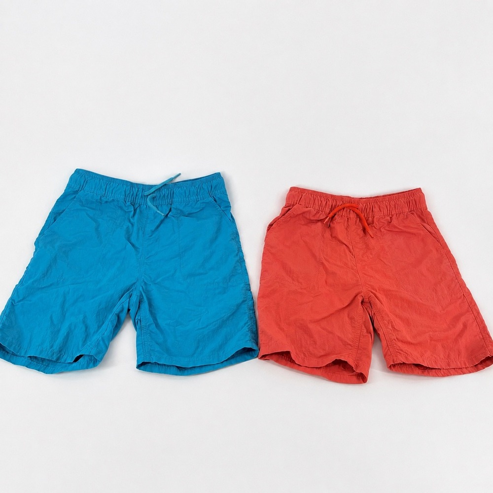 The Childrens Place: Boys shorts Size 12 Blue Coral Orange 2 Pack Drawstring